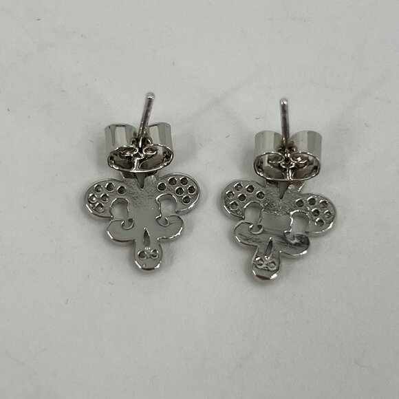 Camrose & Kross Silver Fleur De Lis Stud Earrings | Classic Elegance - Picture 4 of 4